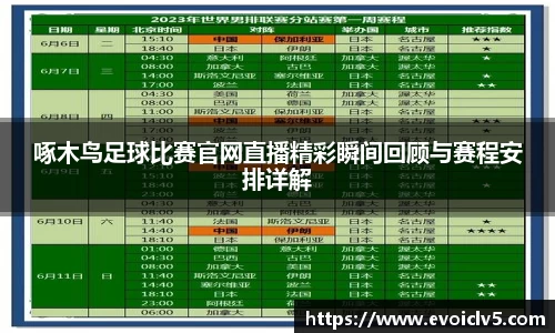 啄木鸟足球比赛官网直播精彩瞬间回顾与赛程安排详解